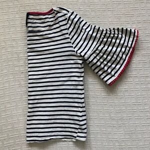 W5 black & white striped bell sleeve top.